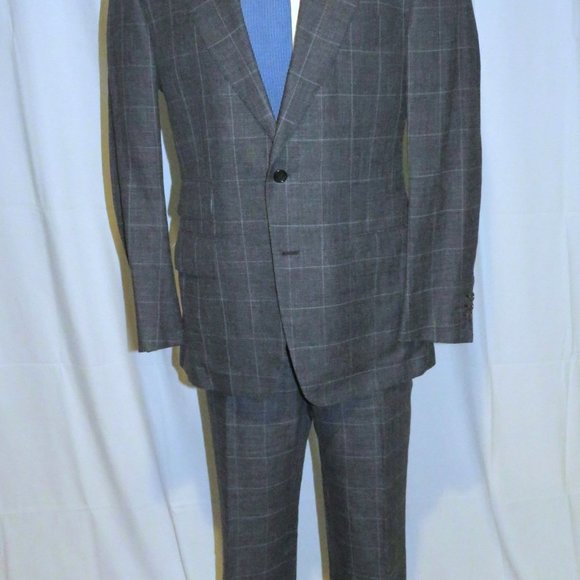 Tom Ford Fit A Windsor Gray Plaid Silk Blend Current Two Button Suit 42R - Picture 2 of 15